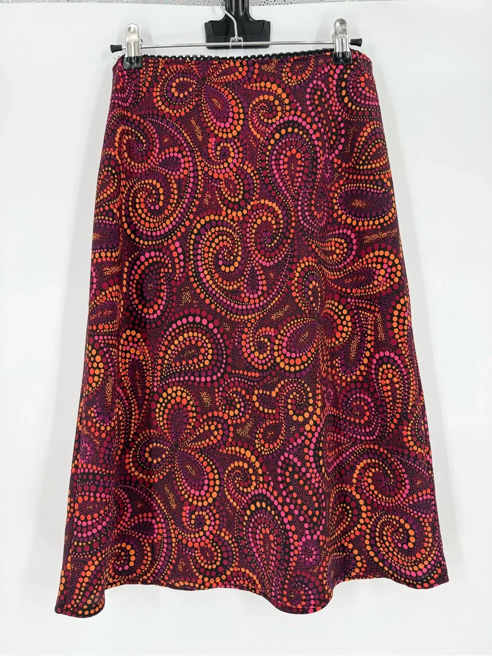 Y2K Vintage Fire Los Angeles A-Line Midi Skirt Polka Dot Retro Boho Medium